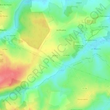 Mappa topografica La Jarry, altitudine, rilievo