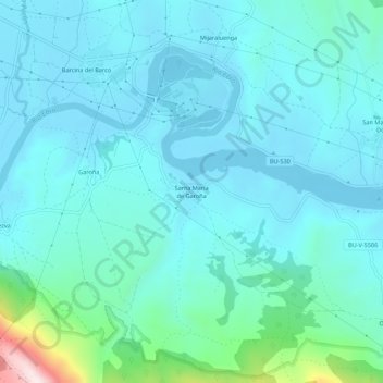 Mappa topografica Santa María de Garoña, altitudine, rilievo