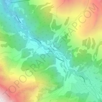 Mappa topografica Boden, altitudine, rilievo