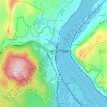 Mappa topografica Fort Clinton, altitudine, rilievo
