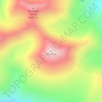 Mappa topografica Shukule, altitudine, rilievo