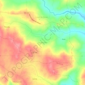 Mappa topografica Carpinteiro, altitudine, rilievo