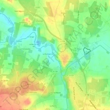 Mappa topografica Le Moulin Roux, altitudine, rilievo