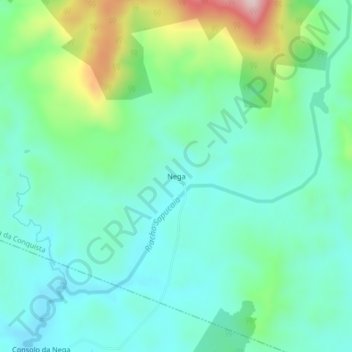 Mappa topografica Nega, altitudine, rilievo