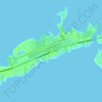 Mappa topografica Marathon Shores, altitudine, rilievo
