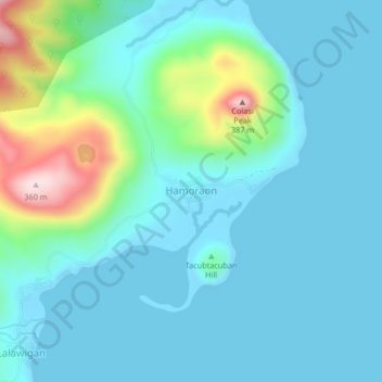 Mappa topografica Hamoraon, altitudine, rilievo