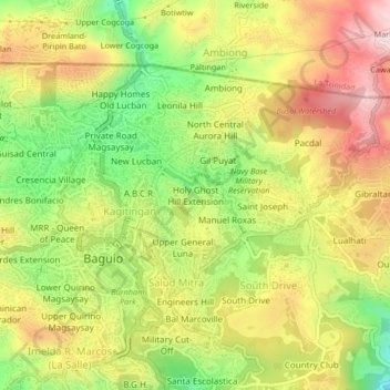 Mappa topografica Holy Ghost Extension, altitudine, rilievo