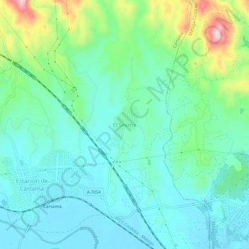 Mappa topografica El Sexmo, altitudine, rilievo