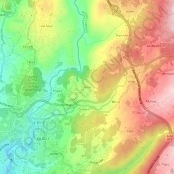 Mappa topografica Ponte, altitudine, rilievo