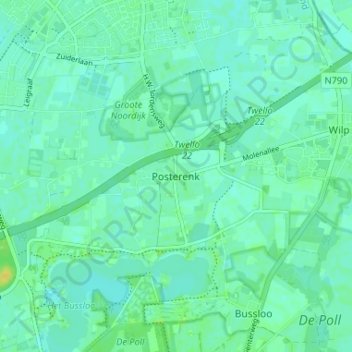 Mappa topografica Posterenk, altitudine, rilievo
