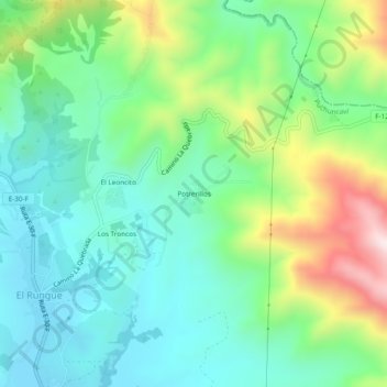 Mappa topografica Potrerillos, altitudine, rilievo