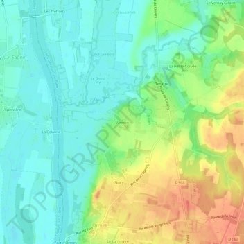 Mappa topografica Vanoise, altitudine, rilievo