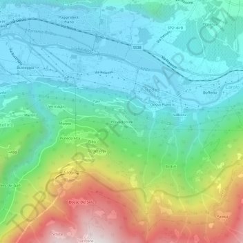 Mappa topografica Previsdomini, altitudine, rilievo