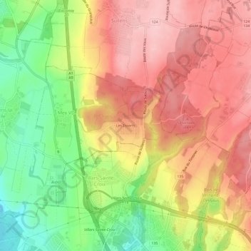Mappa topografica Les Esserts, altitudine, rilievo