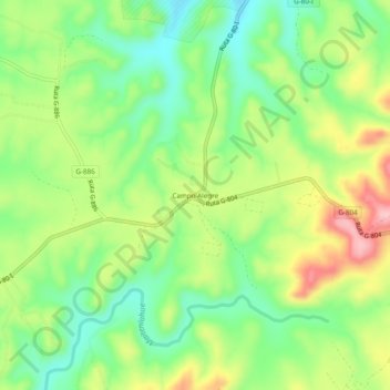 Mappa topografica Campo Alegre, altitudine, rilievo