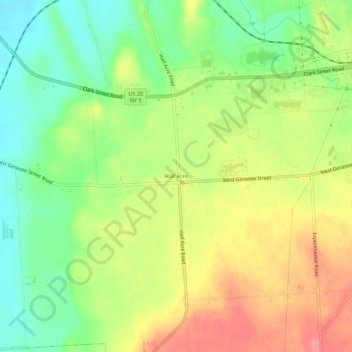 Mappa topografica Half Acre, altitudine, rilievo