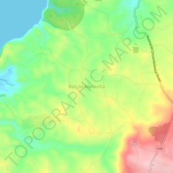Mappa topografica Balcon Maravilla, altitudine, rilievo