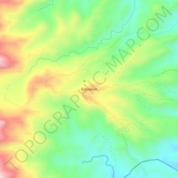 Mappa topografica Batiawan, altitudine, rilievo
