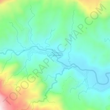 Mappa topografica Campawan, altitudine, rilievo