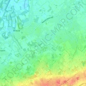 Mappa topografica Hanaarden, altitudine, rilievo