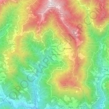 Mappa topografica San Marco d'Urri, altitudine, rilievo
