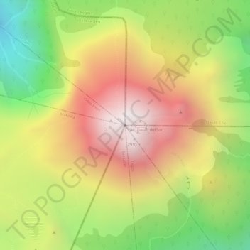 Mappa topografica Mount Apo, altitudine, rilievo