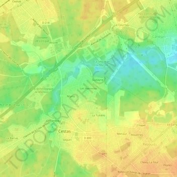 Mappa topografica Les Pierrettes, altitudine, rilievo