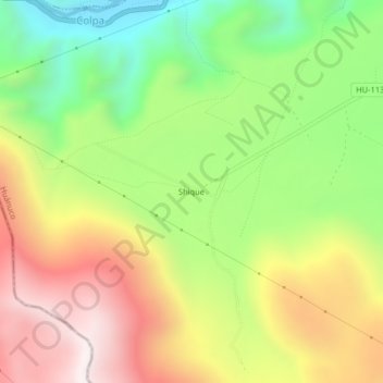 Mappa topografica Shique, altitudine, rilievo