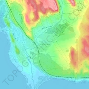 Mappa topografica Les Plaines Sud, altitudine, rilievo