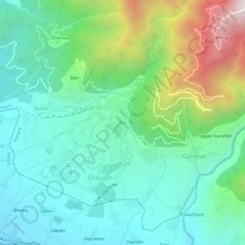 Mappa topografica Bir, altitudine, rilievo