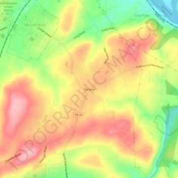 Mappa topografica Starview, altitudine, rilievo