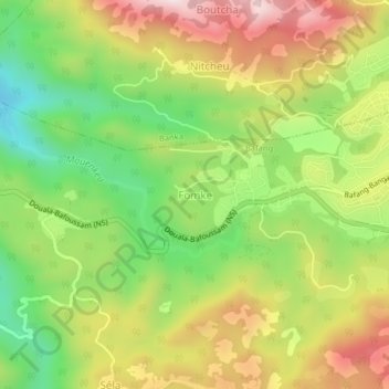 Mappa topografica Fomke, altitudine, rilievo