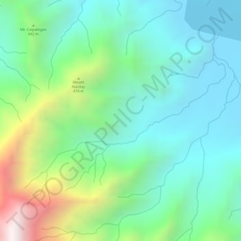 Mappa topografica Mount Nacday, altitudine, rilievo