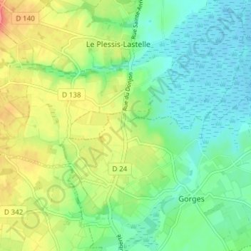 Mappa topografica La Villette, altitudine, rilievo