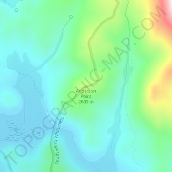 Mappa topografica Anderson Point, altitudine, rilievo