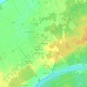 Mappa topografica Bout d'en Haut, altitudine, rilievo