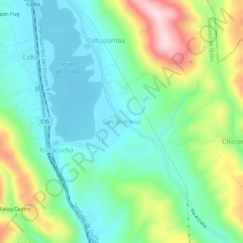 Mappa topografica San Antonio, altitudine, rilievo