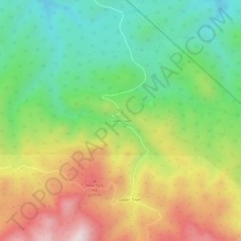 Mappa topografica Lower Town, altitudine, rilievo