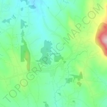 Mappa topografica Kiambere, altitudine, rilievo