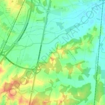 Mappa topografica Franciac, altitudine, rilievo