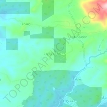 Mappa topografica Cocok-Cabitan, altitudine, rilievo