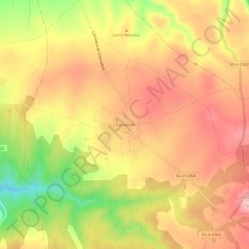 Mappa topografica Carrascal, altitudine, rilievo