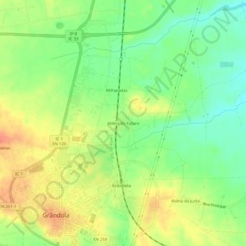 Mappa topografica Aldeia do Futuro, altitudine, rilievo