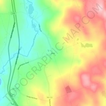 Mappa topografica Gaza, altitudine, rilievo