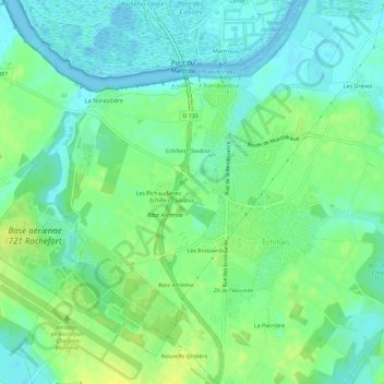 Mappa topografica Le Pinier, altitudine, rilievo