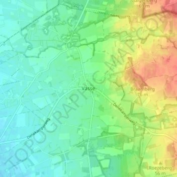Mappa topografica Vasse, altitudine, rilievo
