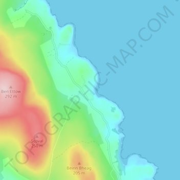 Mappa topografica Uig, altitudine, rilievo