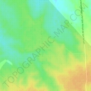 Mappa topografica Cora de Arriba, altitudine, rilievo
