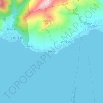 Mappa topografica Balas, altitudine, rilievo