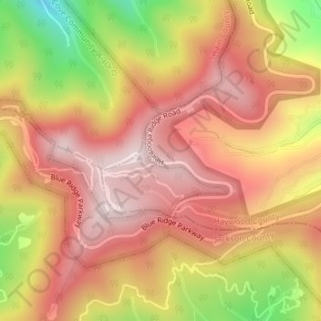Mappa topografica Mollie Gap, altitudine, rilievo